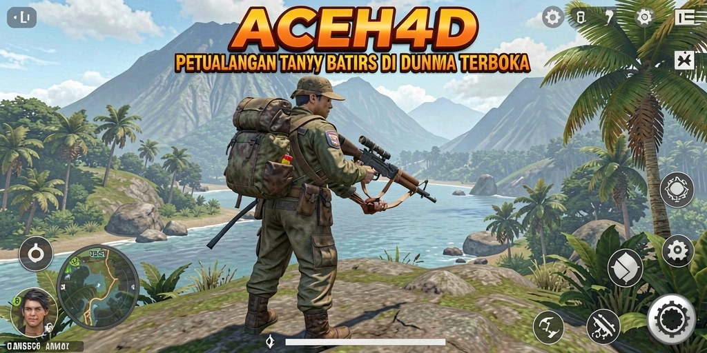 Tangkapan layar gameplay ACEH4D dengan pemandangan menakjubkan dari dunia terbuka.