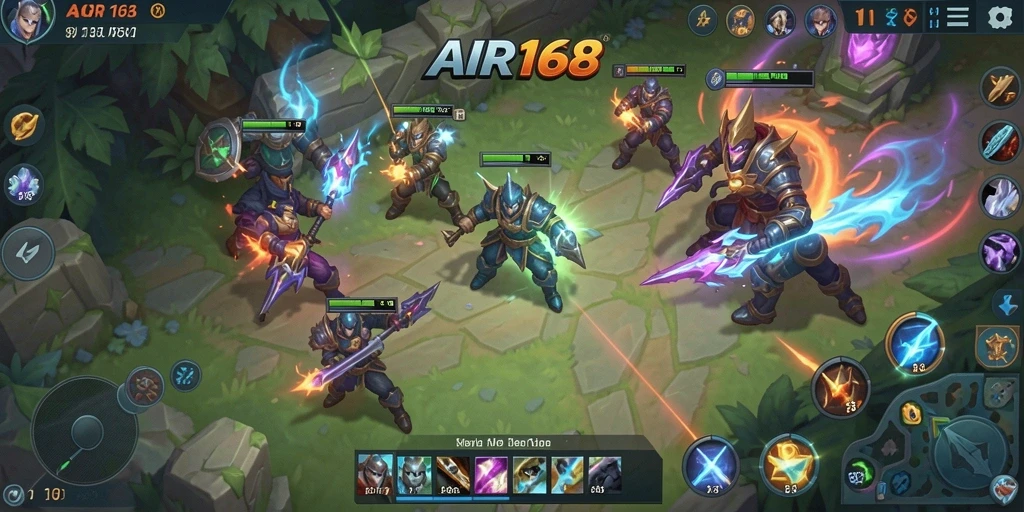 Tampilan gameplay seru dengan berbagai karakter unik di AIR168.
