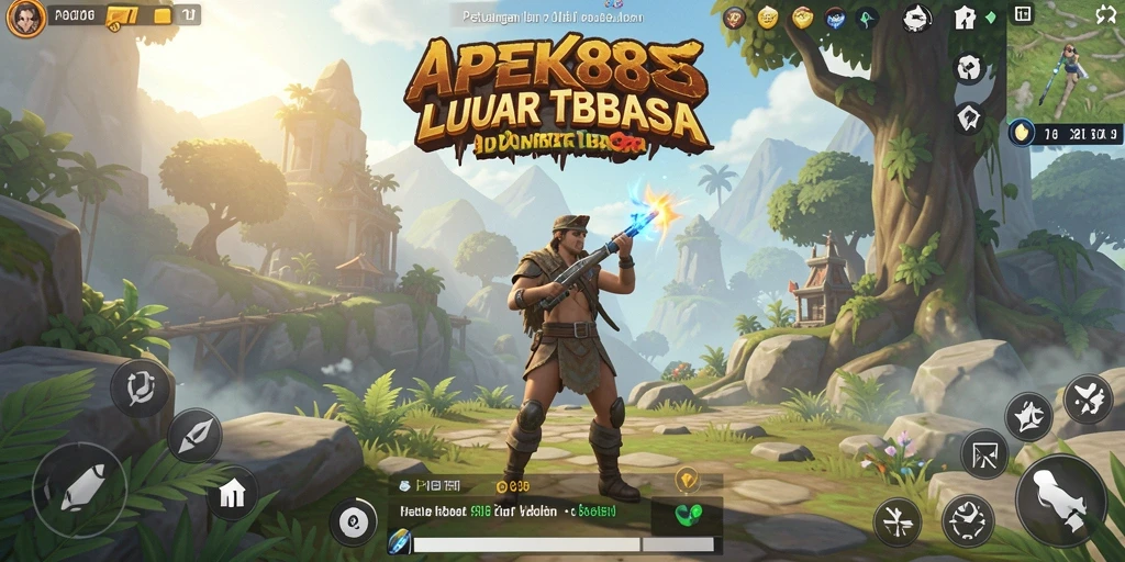 Screenshot APEK88 menampilkan aksi seru di dunia terbuka.