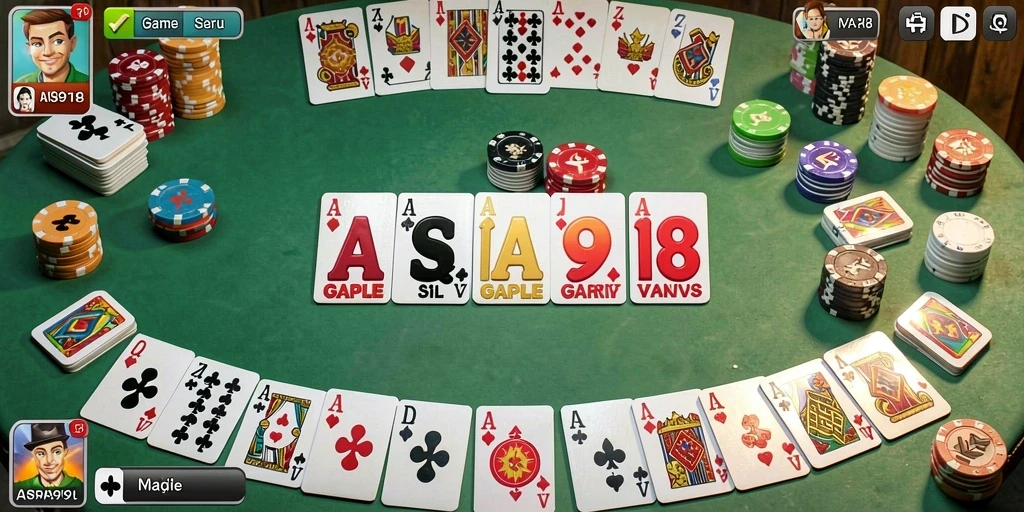 Screenshot gameplay ASIA918 menampilkan aksi seru permainan Gaple.