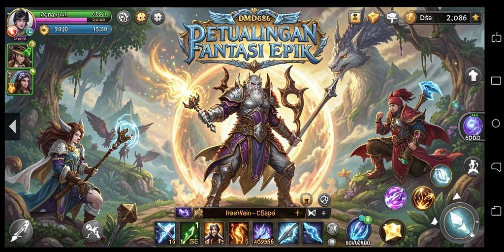 Screenshot DMD686 menampilkan pertarungan epik dalam dunia RPG yang mendebarkan.