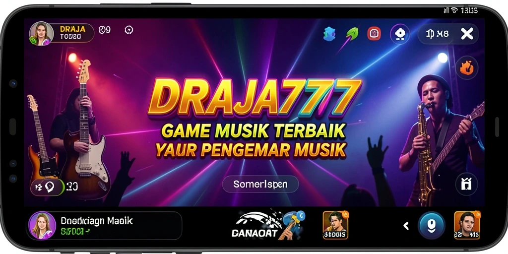 Screenshot utama DRAJA777 menampilkan gameplay seru dengan berbagai pilihan lagu.