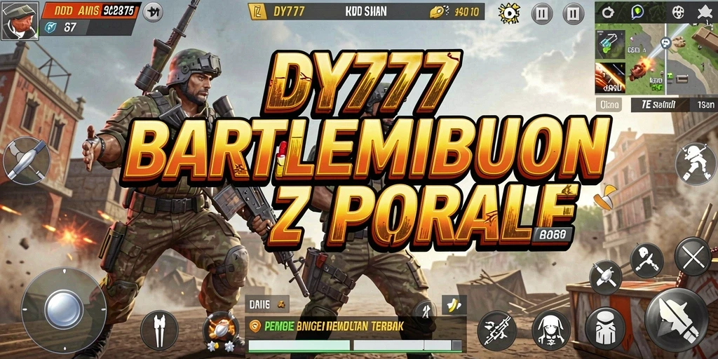 Tampilan gameplay seru dalam DY777 saat bertempur di arena Battle Royale.