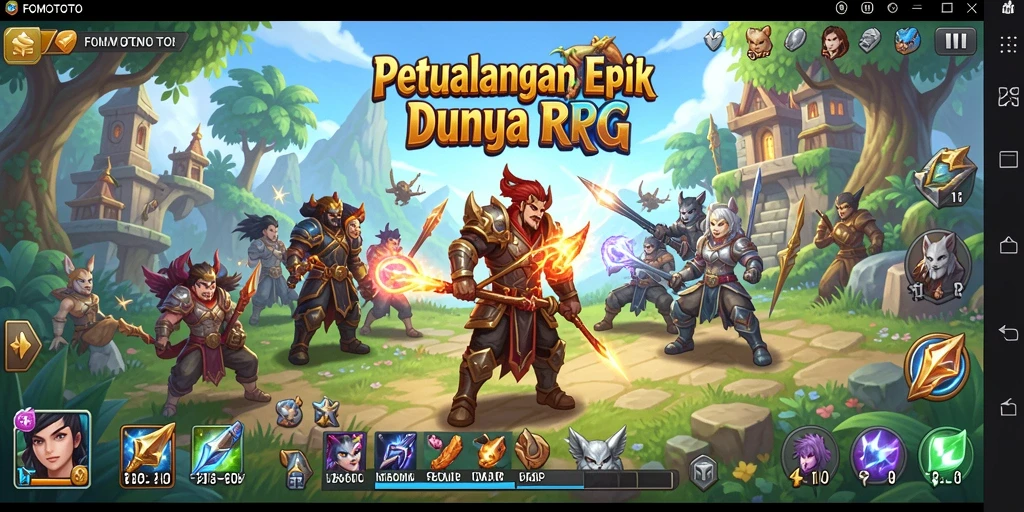 Gambaran gameplay RPG FOMOTOTO yang mendalam dan seru.