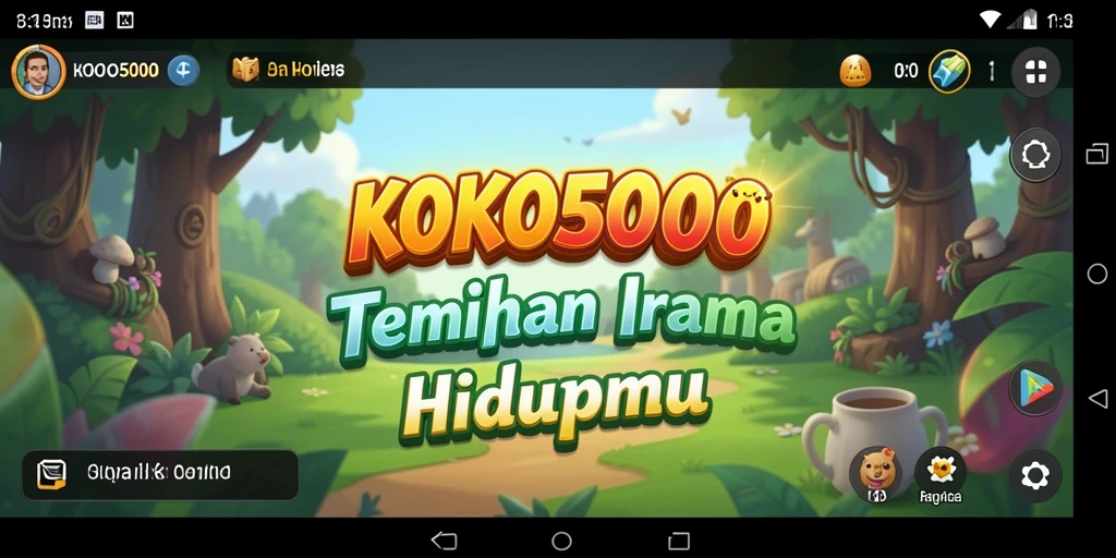 Tampilan permainan KOKO5000 dengan fitur karaoke yang seru.