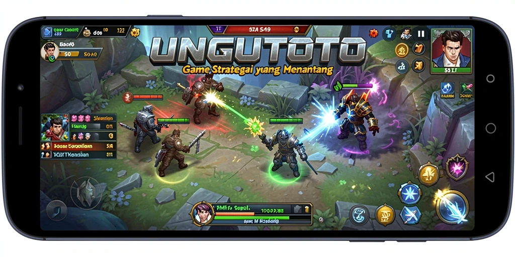 Tangkapan layar UNGUTOTO menampilkan aksi gameplay yang epik dalam pertempuran strategi.