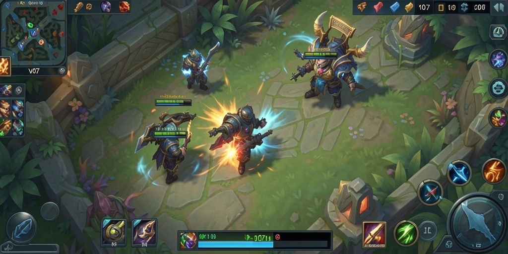 Screenshot gameplay seru di arena pertarungan V07.